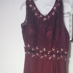 Red floor length formal dress